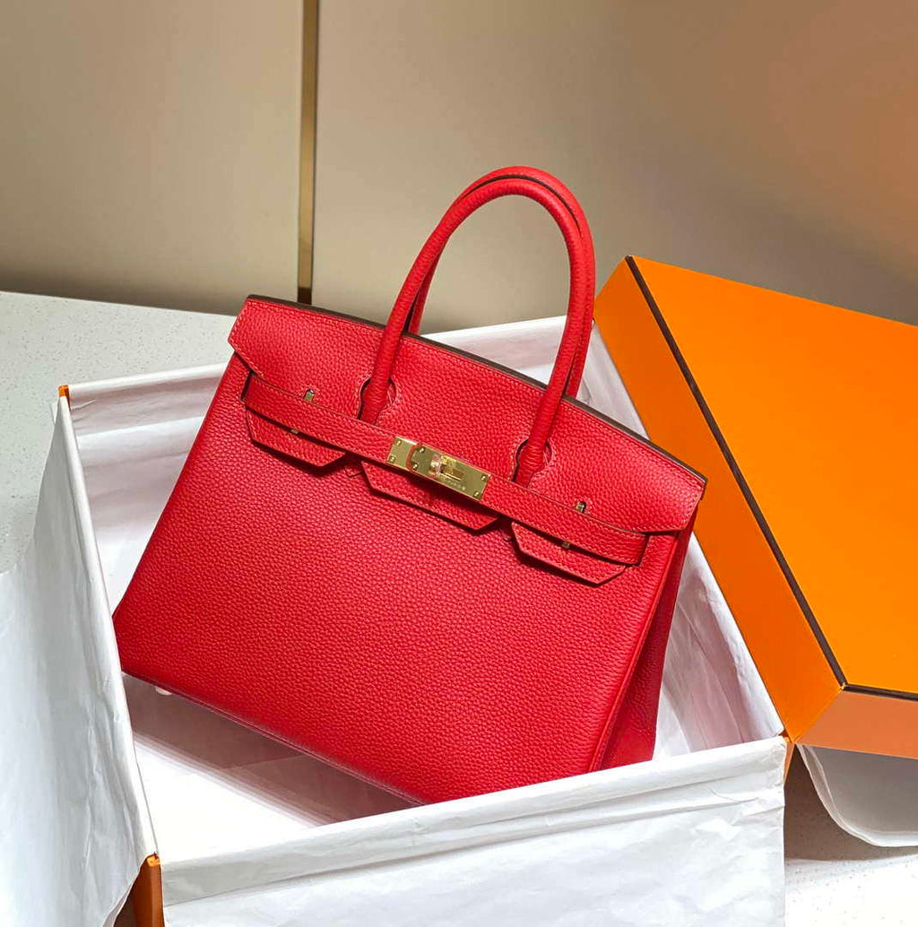 Hermes Birkin Tote Bag Togo Leather 28601 Red