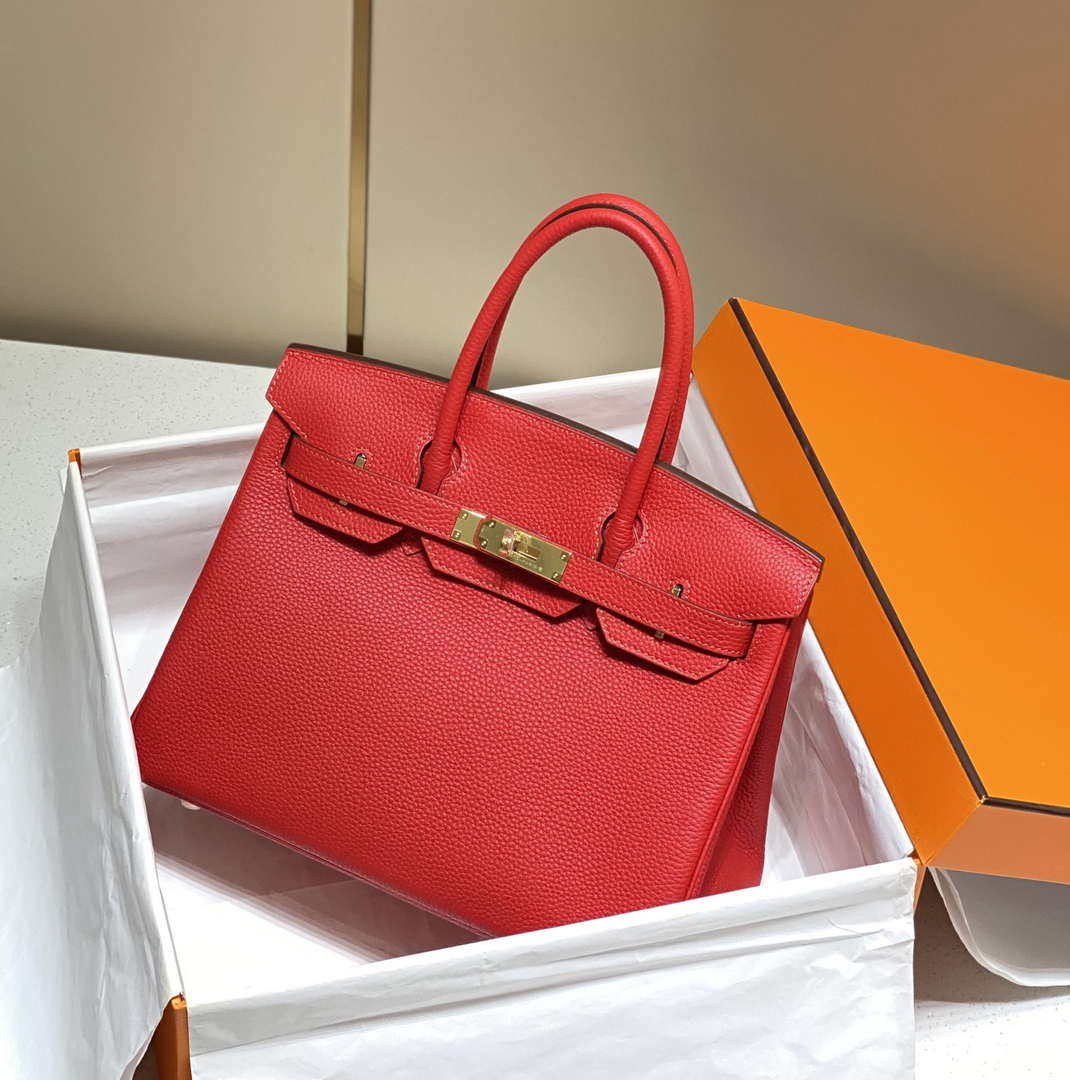 Hermes Birkin Tote Bag Togo Leather 28601 Red