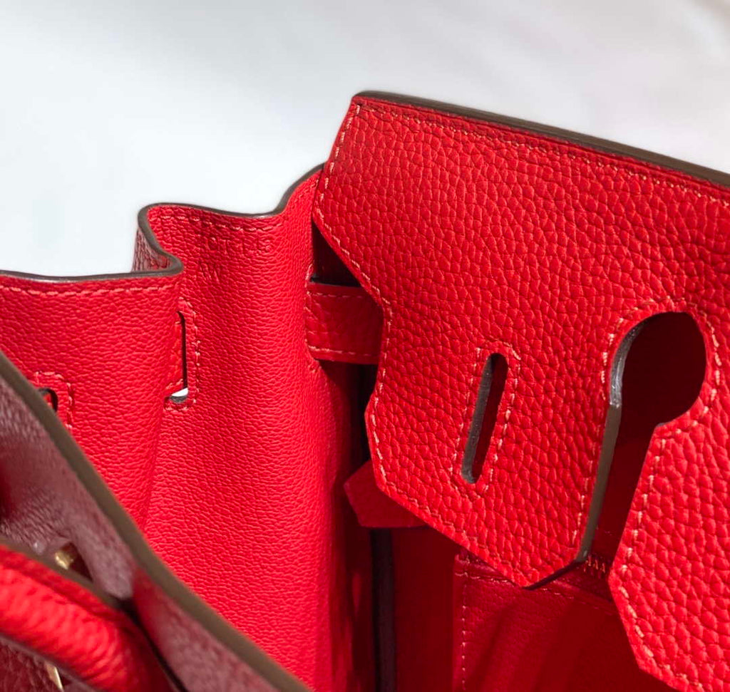 Hermes Birkin Tote Bag Togo Leather 28601 Red