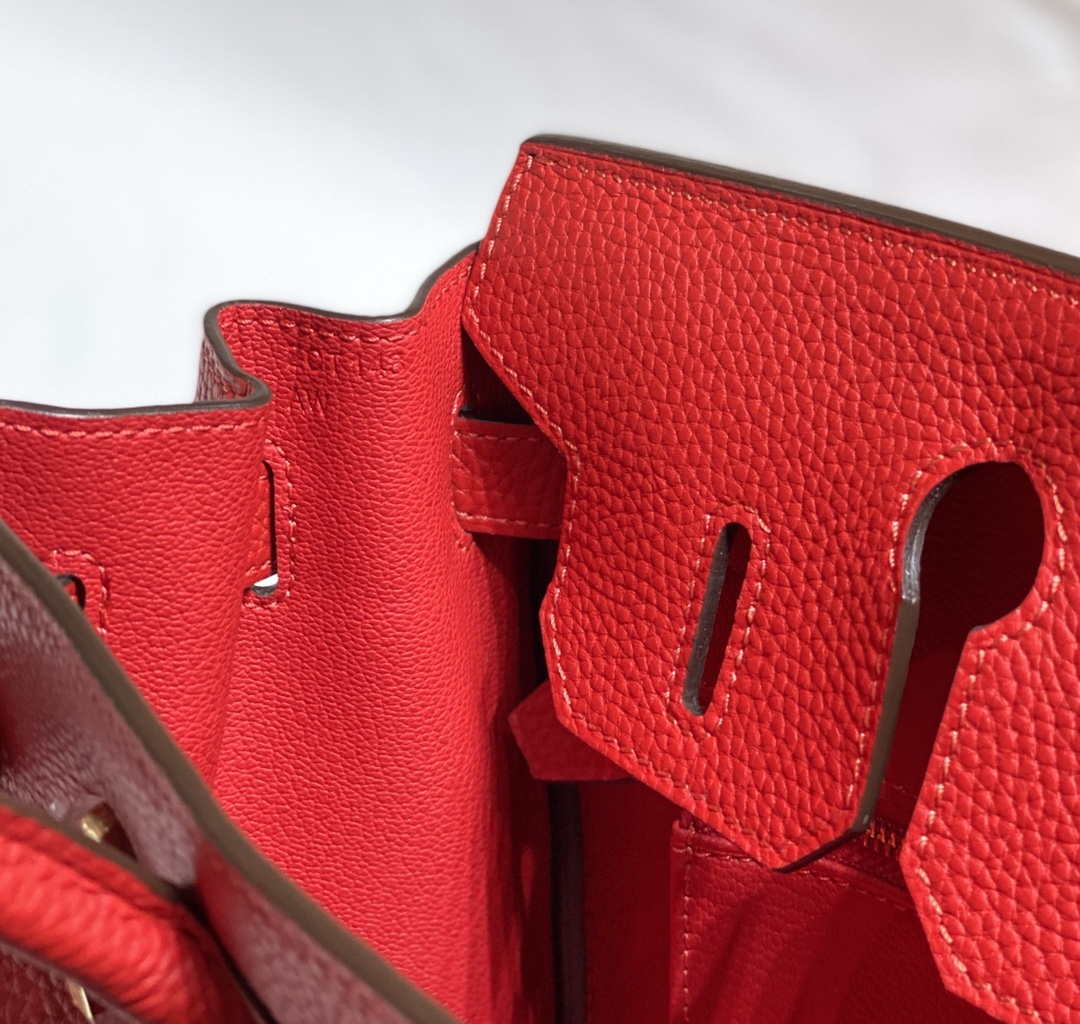 Hermes Birkin Tote Bag Togo Leather 28601 Red