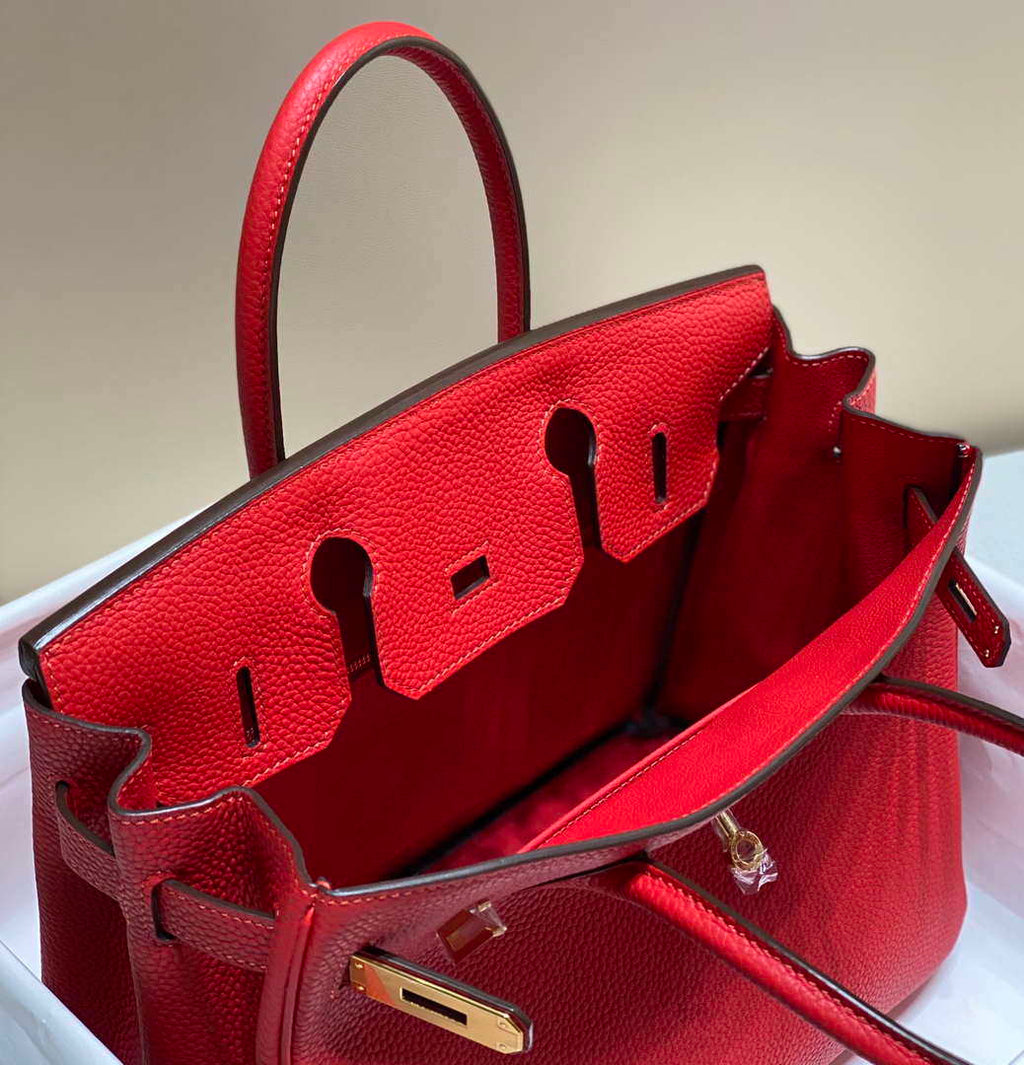 Hermes Birkin Tote Bag Togo Leather 28601 Red