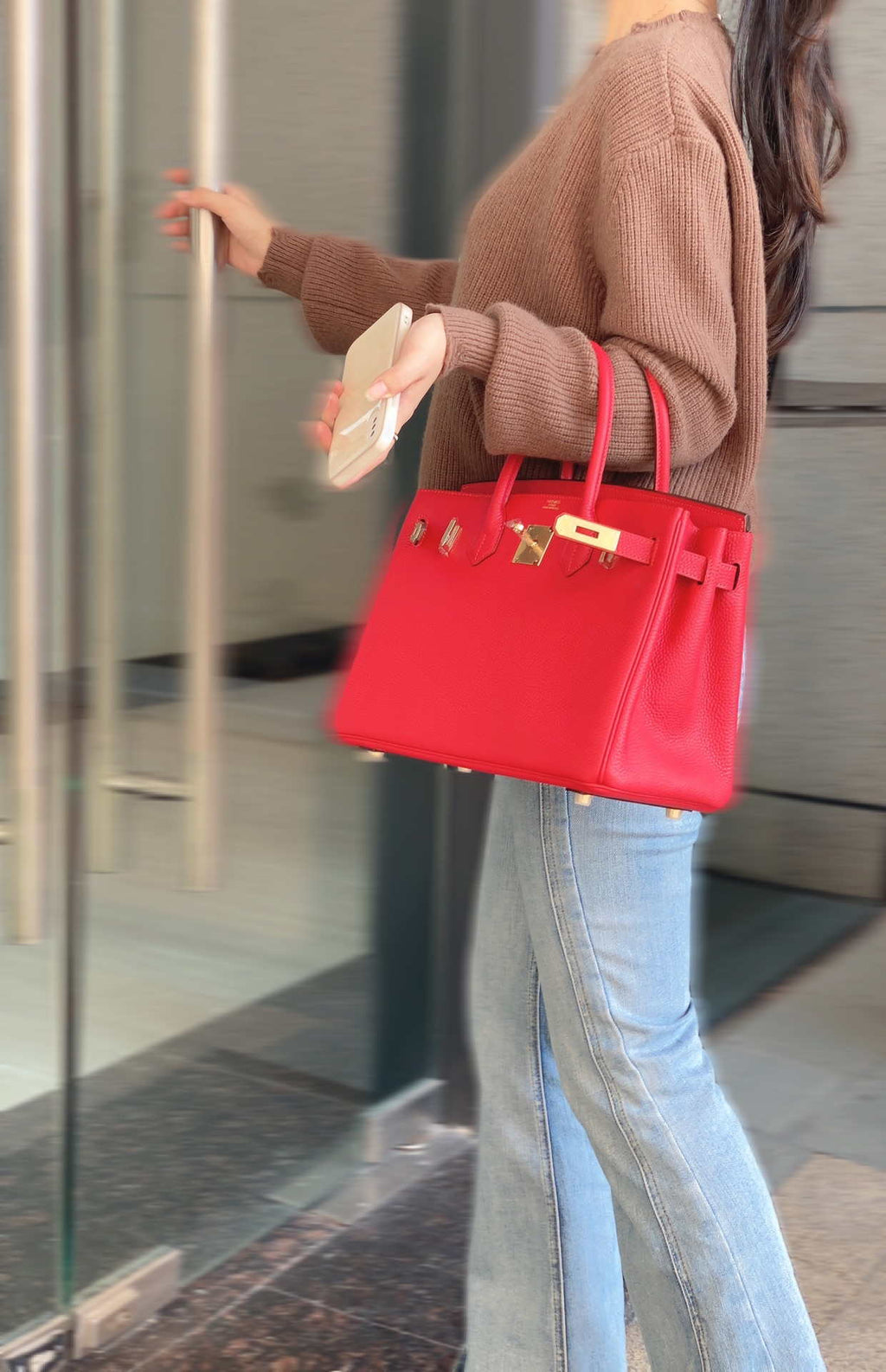 Hermes Birkin Tote Bag Togo Leather 28601 Red