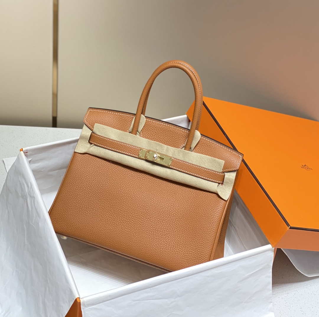 Hermes Birkin Tote Bag Togo Leather 28602 Orange Gold