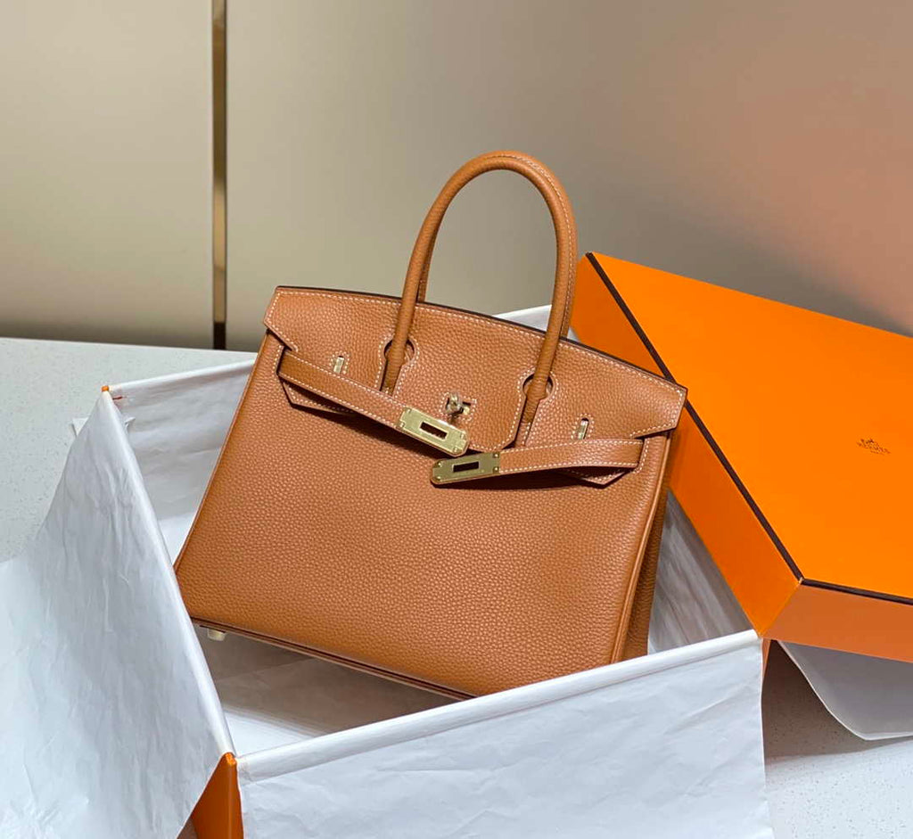 Hermes Birkin Tote Bag Togo Leather 28602 Orange Gold