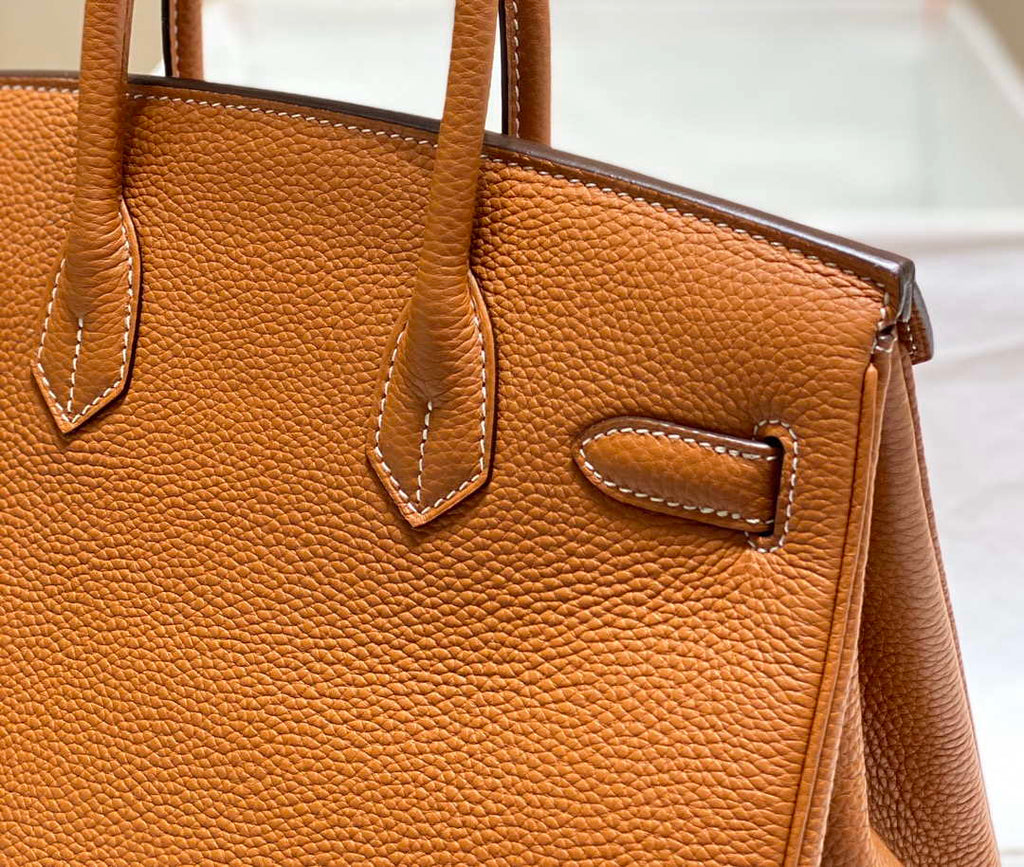 Hermes Birkin Tote Bag Togo Leather 28602 Orange Gold