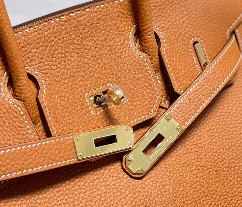 Hermes Birkin Tote Bag Togo Leather 28602 Orange Gold