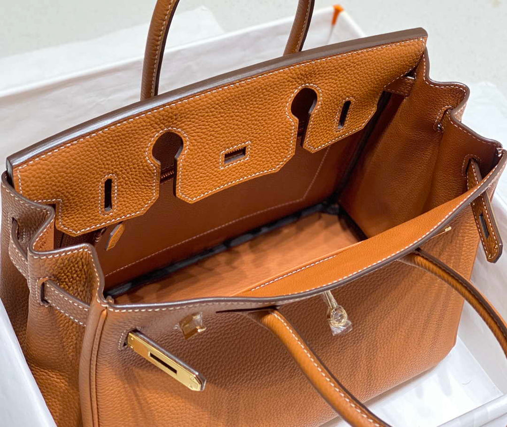 Hermes Birkin Tote Bag Togo Leather 28602 Orange Gold