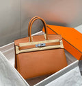 Hermes Birkin Tote Bag Togo Leather 28602 Orange Silver