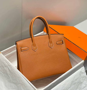 Hermes Birkin Tote Bag Togo Leather 28602 Orange Silver - 25cm - View 2