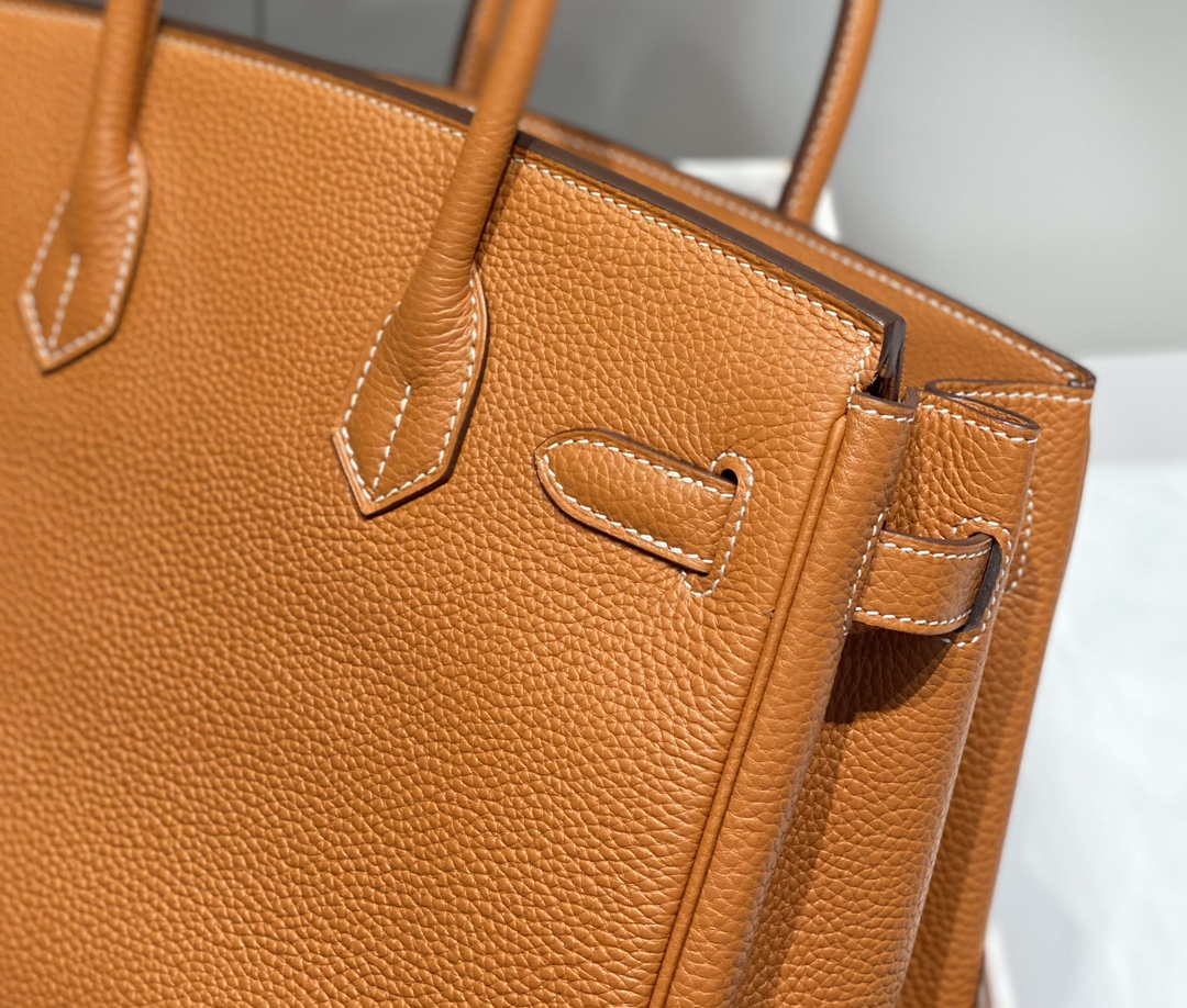 Hermes Birkin Tote Bag Togo Leather 28602 Orange Silver