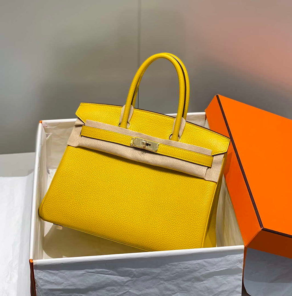 Hermes Birkin Tote Bag Togo Leather 28603 Amber Yellow