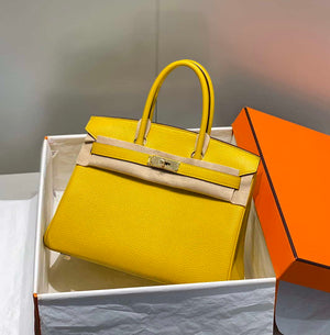 Hermes Birkin Tote Bag Togo Leather 28603 Amber Yellow - 25cm - View 1