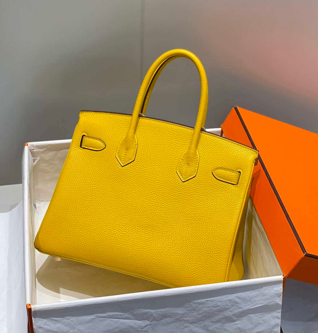 Hermes Birkin Tote Bag Togo Leather 28603 Amber Yellow