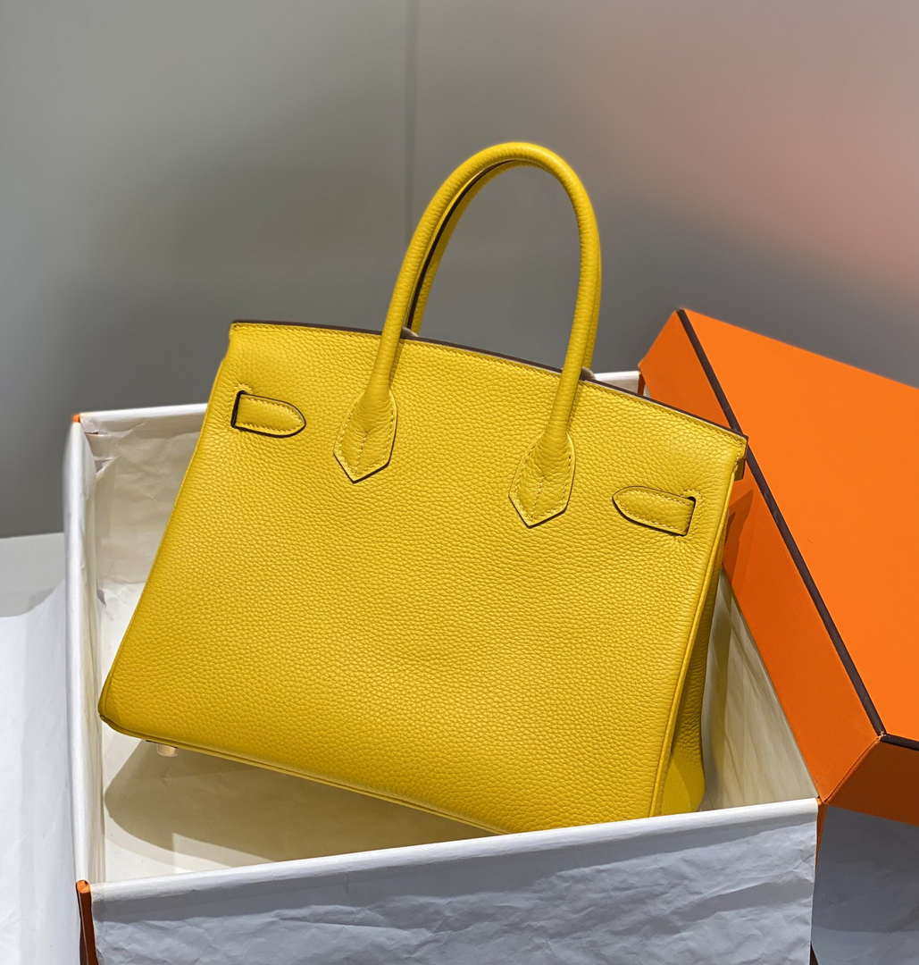 Hermes Birkin Tote Bag Togo Leather 28603 Amber Yellow