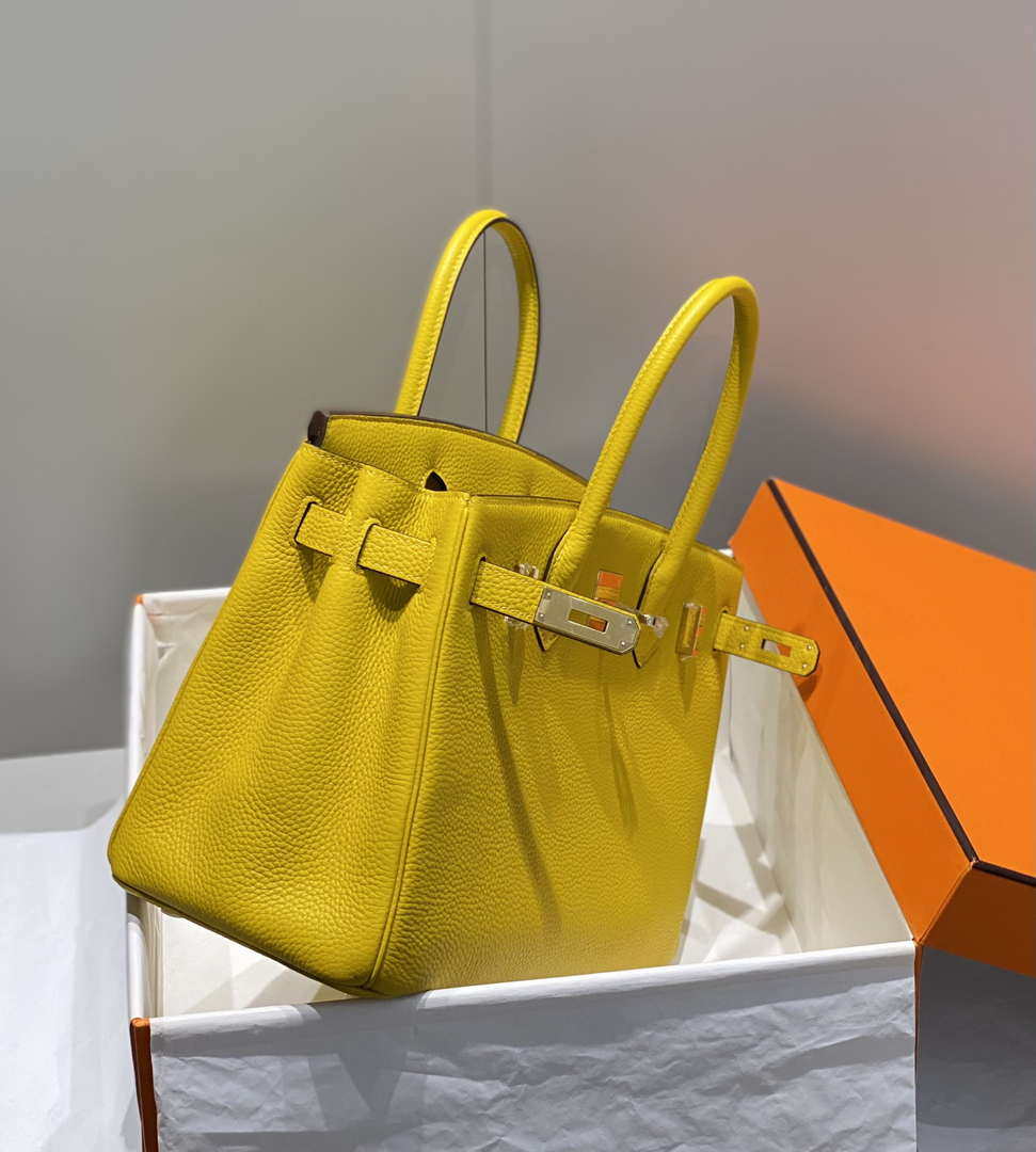 Hermes Birkin Tote Bag Togo Leather 28603 Amber Yellow