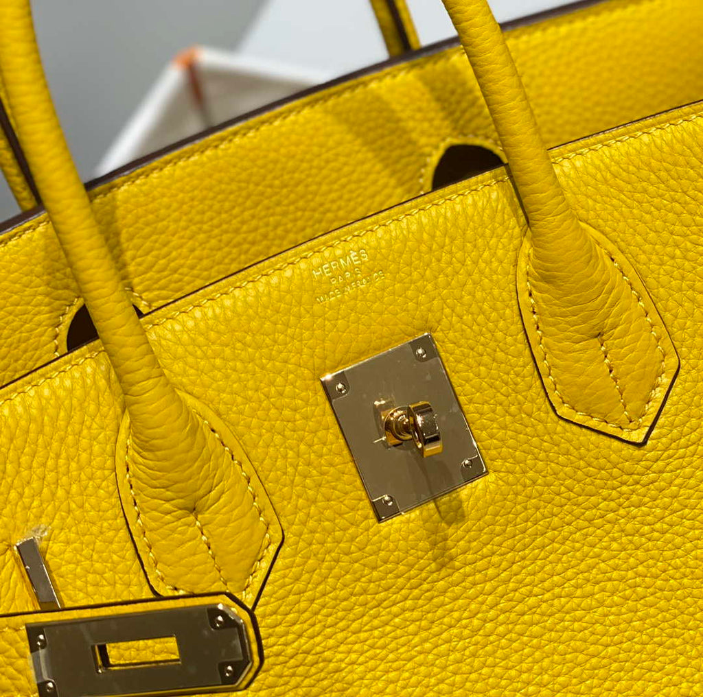 Hermes Birkin Tote Bag Togo Leather 28603 Amber Yellow