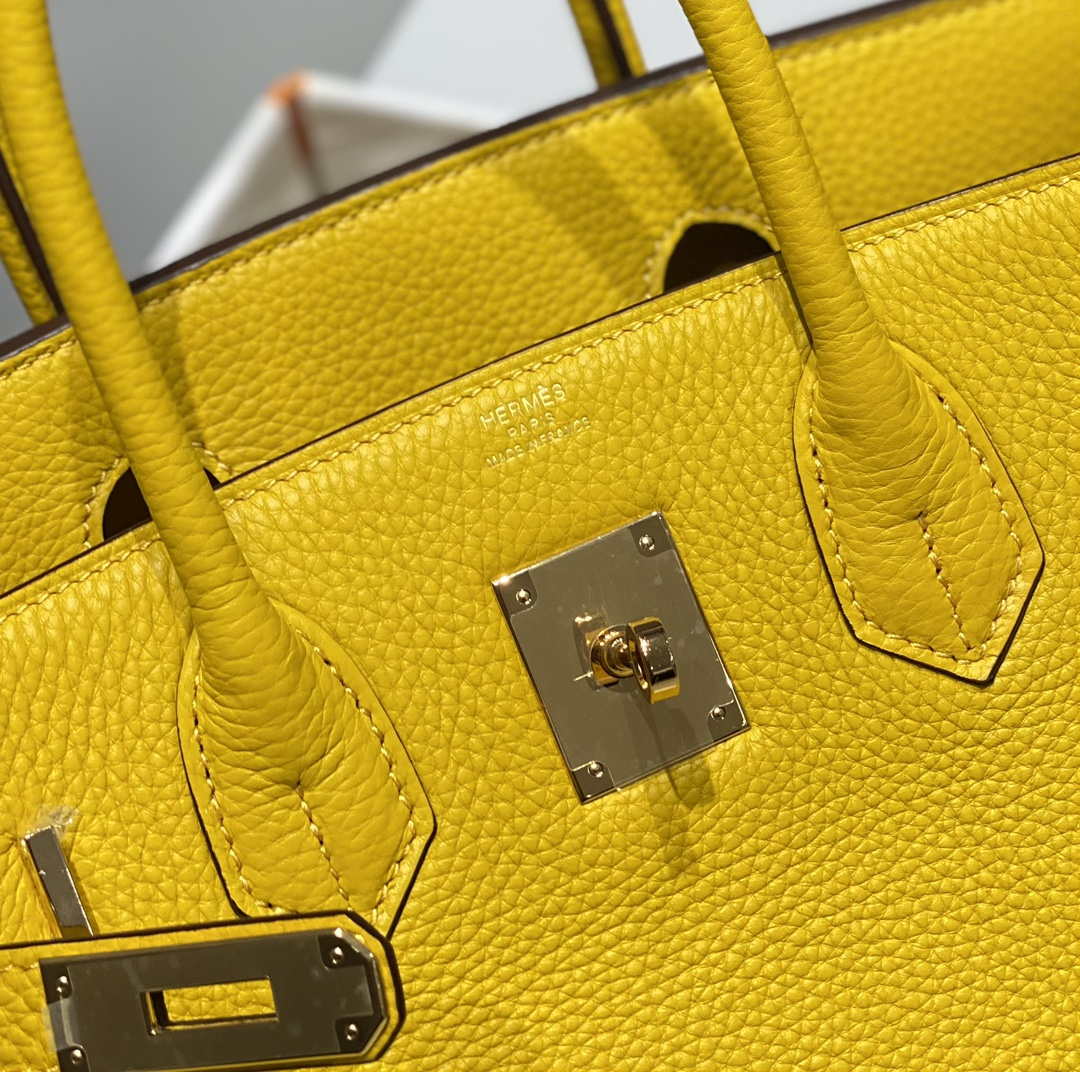 Hermes Birkin Tote Bag Togo Leather 28603 Amber Yellow