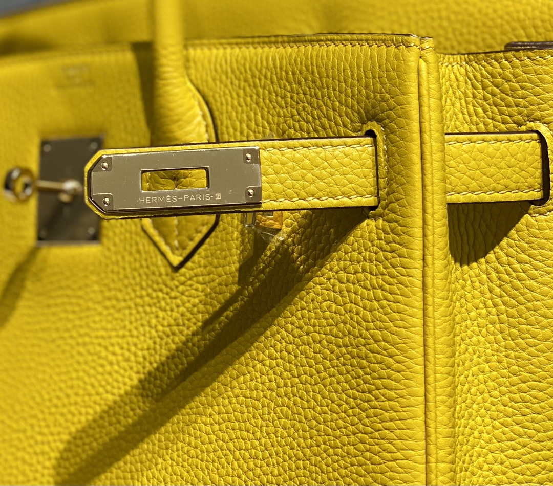 Hermes Birkin Tote Bag Togo Leather 28603 Amber Yellow