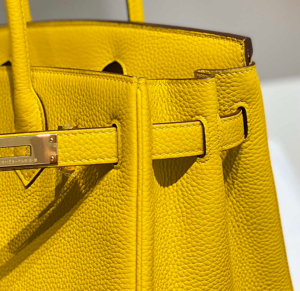 Hermes Birkin Tote Bag Togo Leather 28603 Amber Yellow