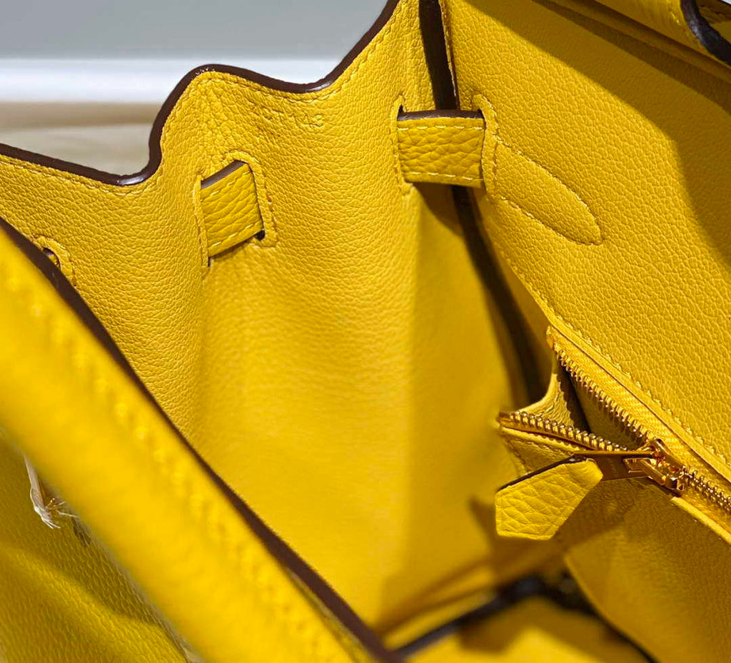 Hermes Birkin Tote Bag Togo Leather 28603 Amber Yellow