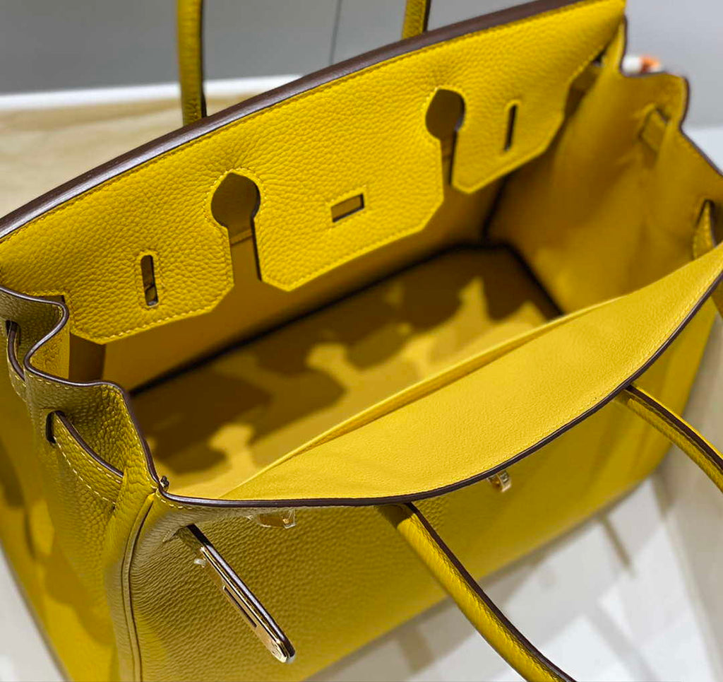 Hermes Birkin Tote Bag Togo Leather 28603 Amber Yellow