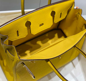 Hermes Birkin Tote Bag Togo Leather 28603 Amber Yellow - 25cm - View 9