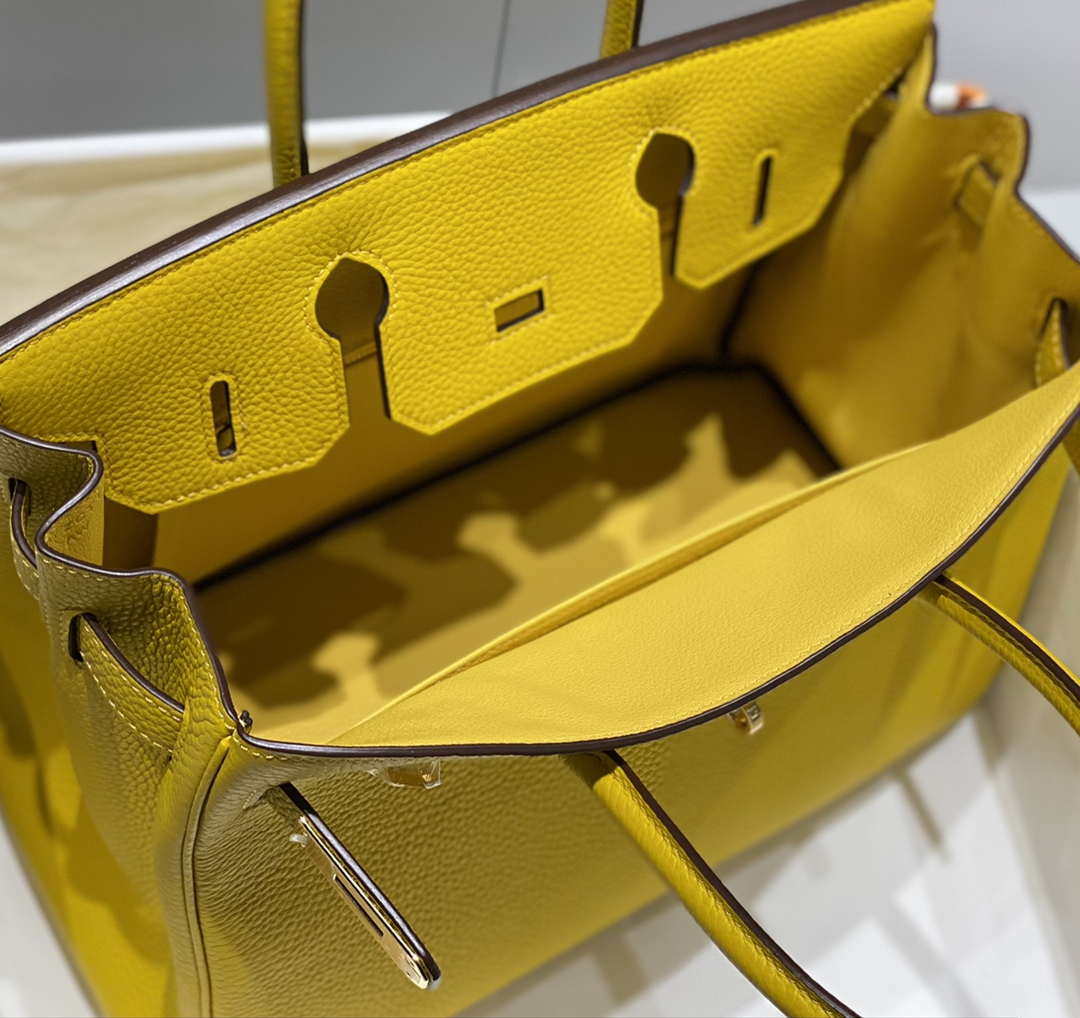 Hermes Birkin Tote Bag Togo Leather 28603 Amber Yellow