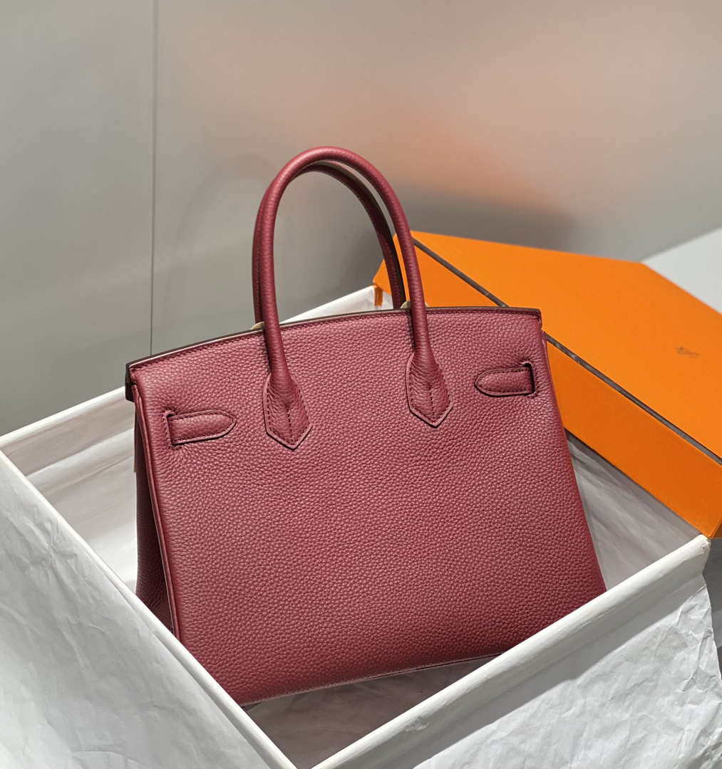 Hermes Birkin Tote Bag Togo Leather 28604 Bordeaux Red