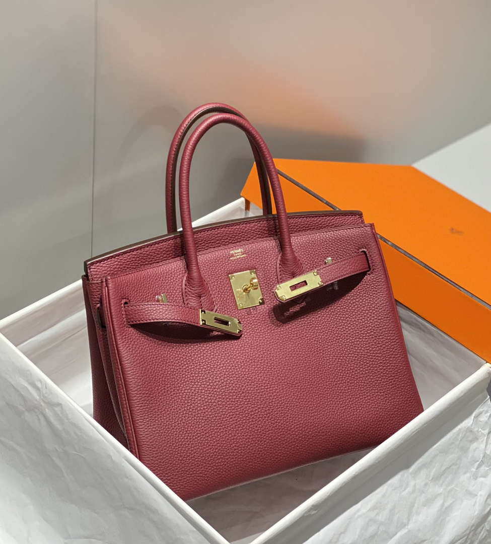 Hermes Birkin Tote Bag Togo Leather 28604 Bordeaux Red