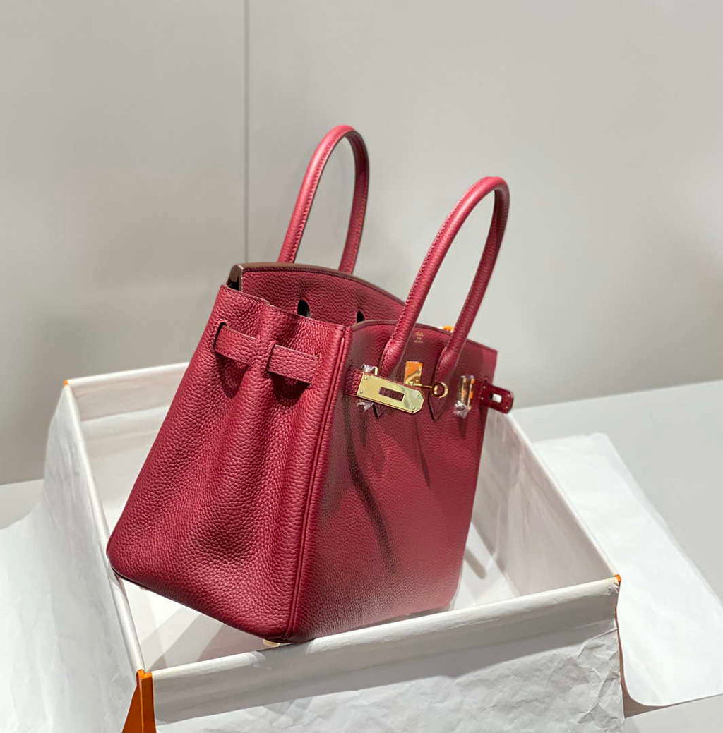 Hermes Birkin Tote Bag Togo Leather 28604 Bordeaux Red