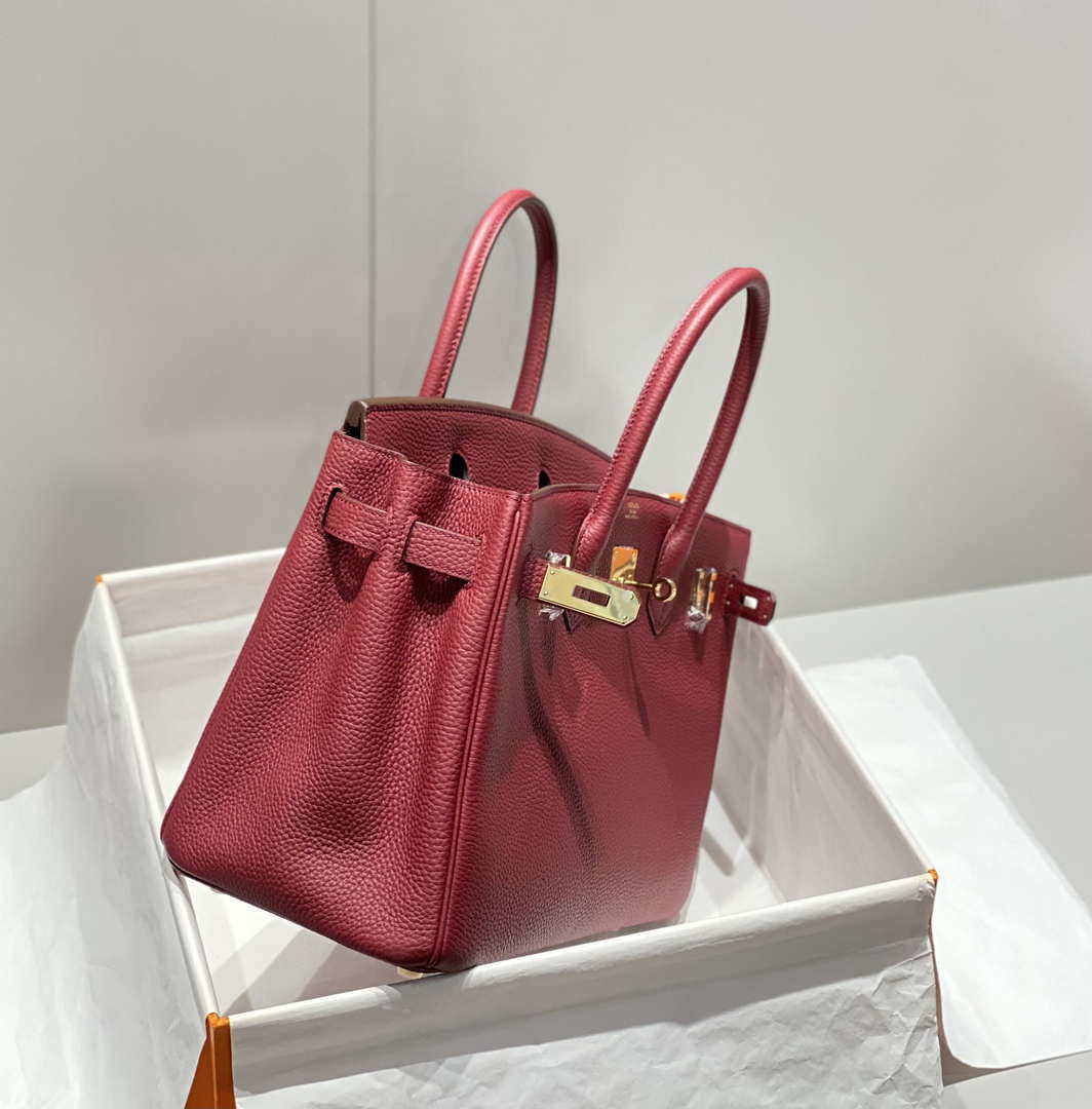 Hermes Birkin Tote Bag Togo Leather 28604 Bordeaux Red