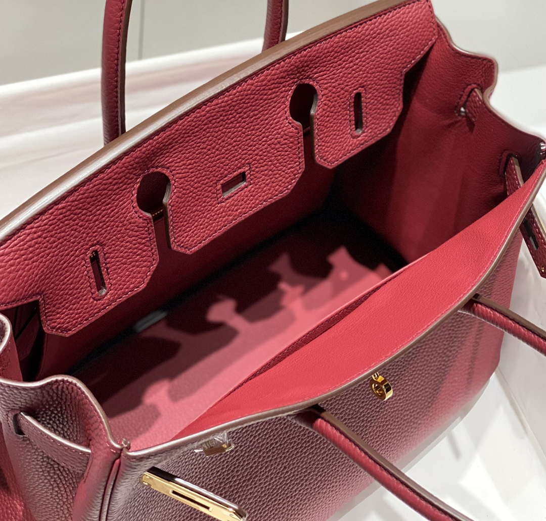 Hermes Birkin Tote Bag Togo Leather 28604 Bordeaux Red