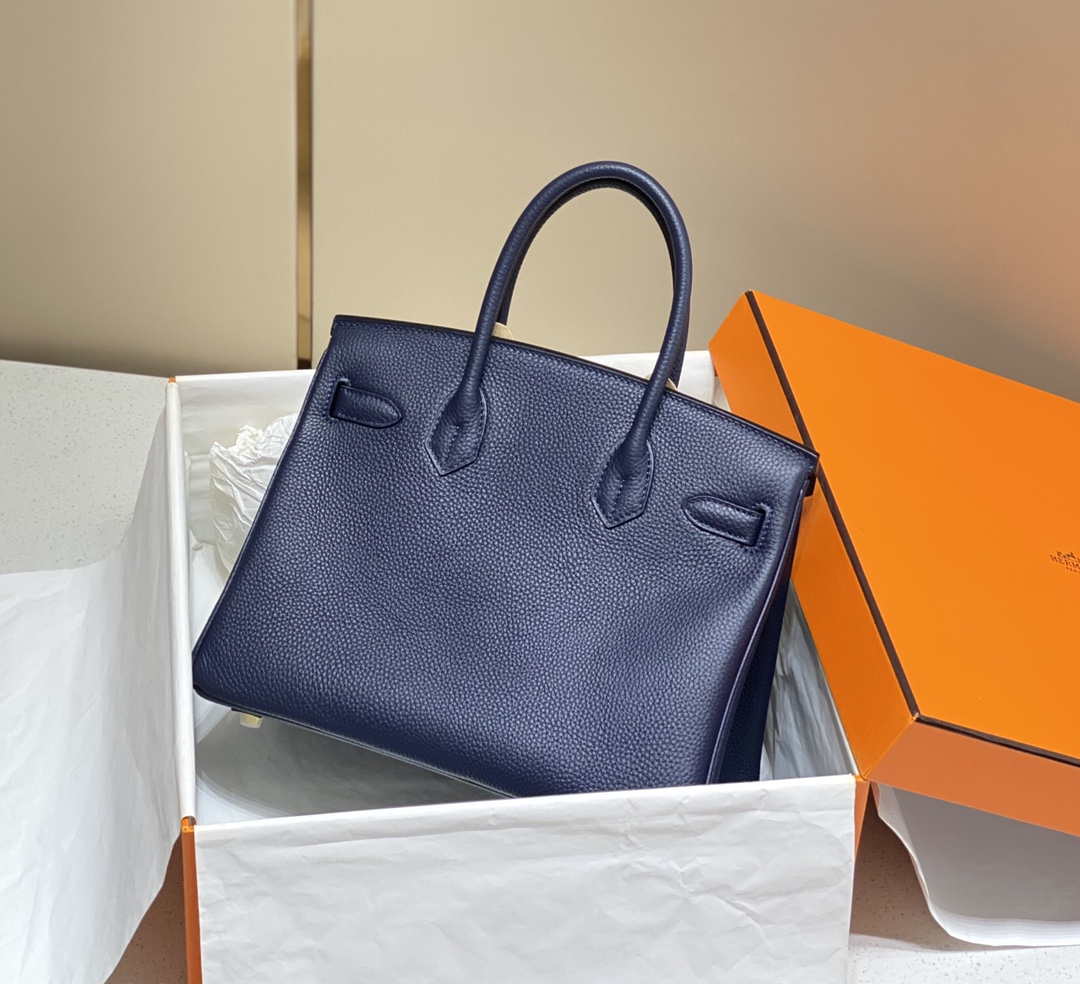 Hermes Birkin Tote Bag Togo Leather 28605 Navy Blue