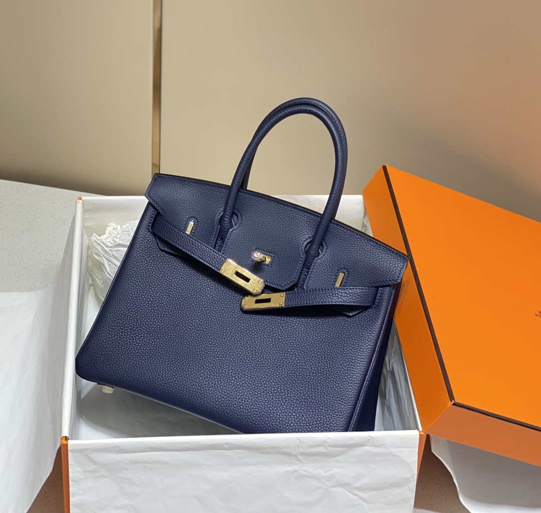 Hermes Birkin Tote Bag Togo Leather 28605 Navy Blue
