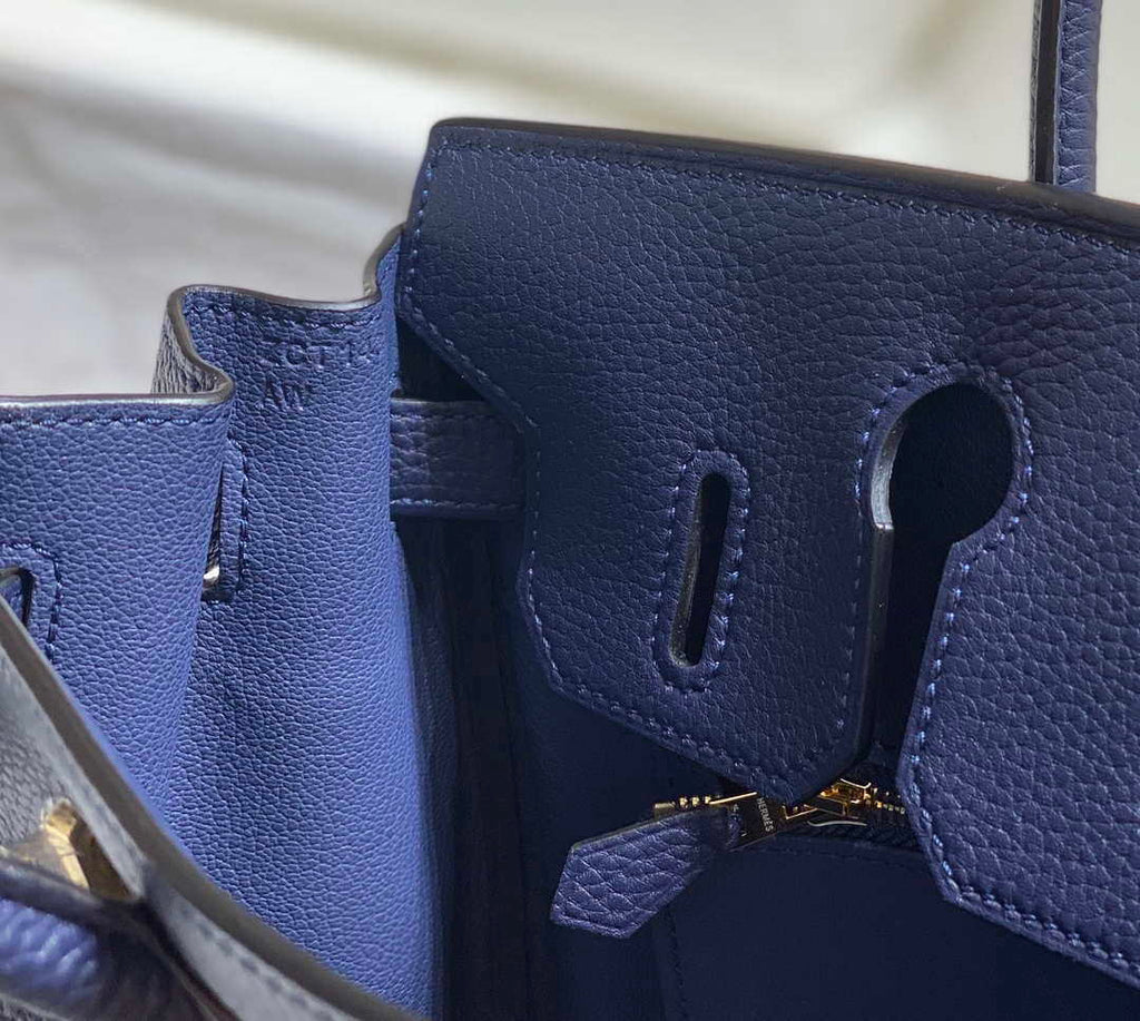 Hermes Birkin Tote Bag Togo Leather 28605 Navy Blue