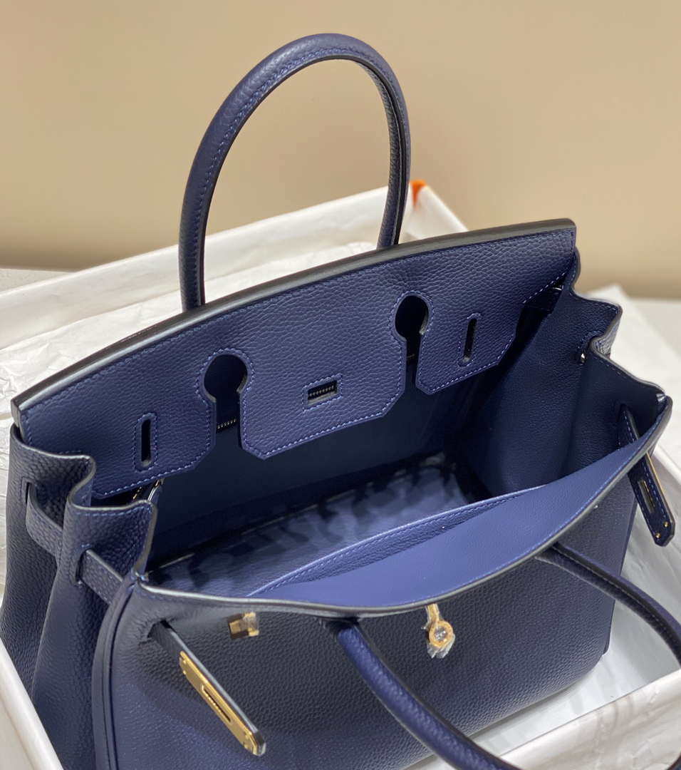 Hermes Birkin Tote Bag Togo Leather 28605 Navy Blue