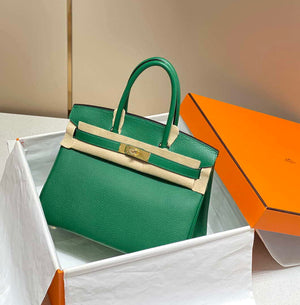 Hermes Birkin Tote Bag Togo Leather 28607 Green - 25cm - View 1