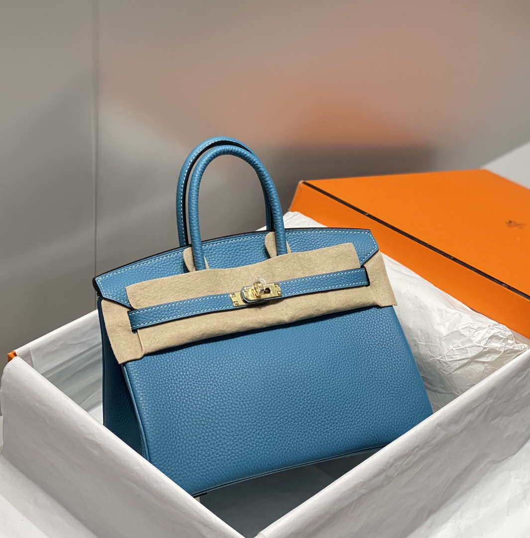 Hermes Birkin Tote Bag Togo Leather 28608 Denim Blue