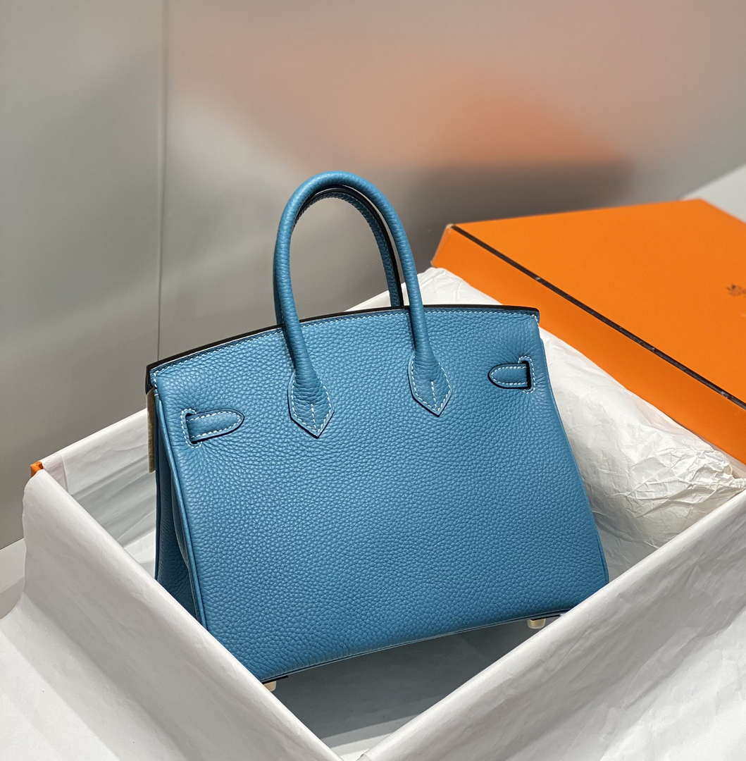 Hermes Birkin Tote Bag Togo Leather 28608 Denim Blue