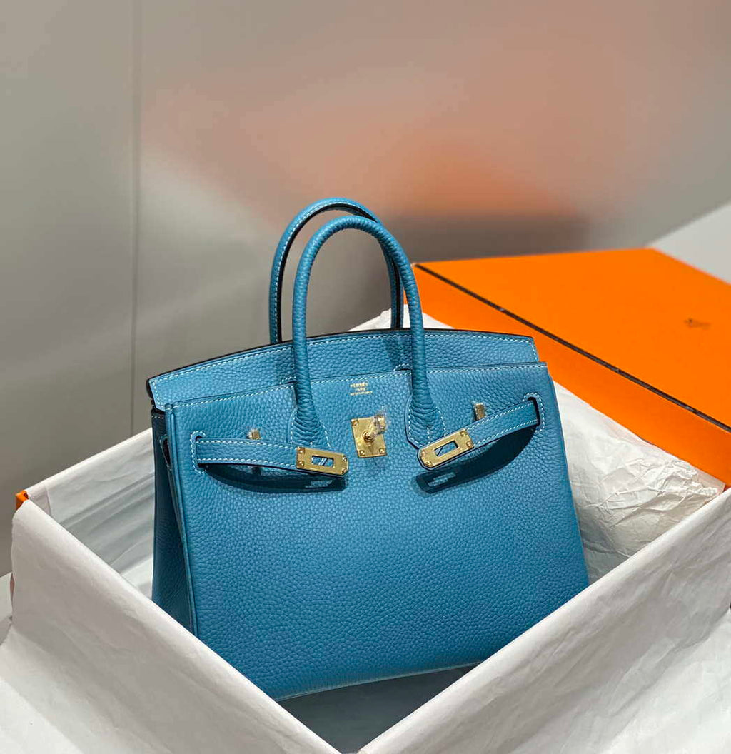 Hermes Birkin Tote Bag Togo Leather 28608 Denim Blue