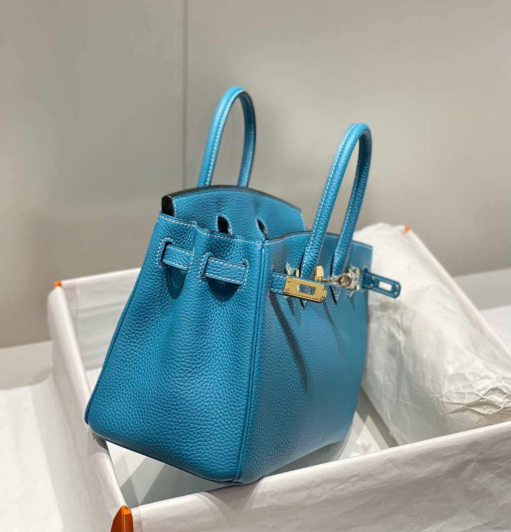 Hermes Birkin Tote Bag Togo Leather 28608 Denim Blue