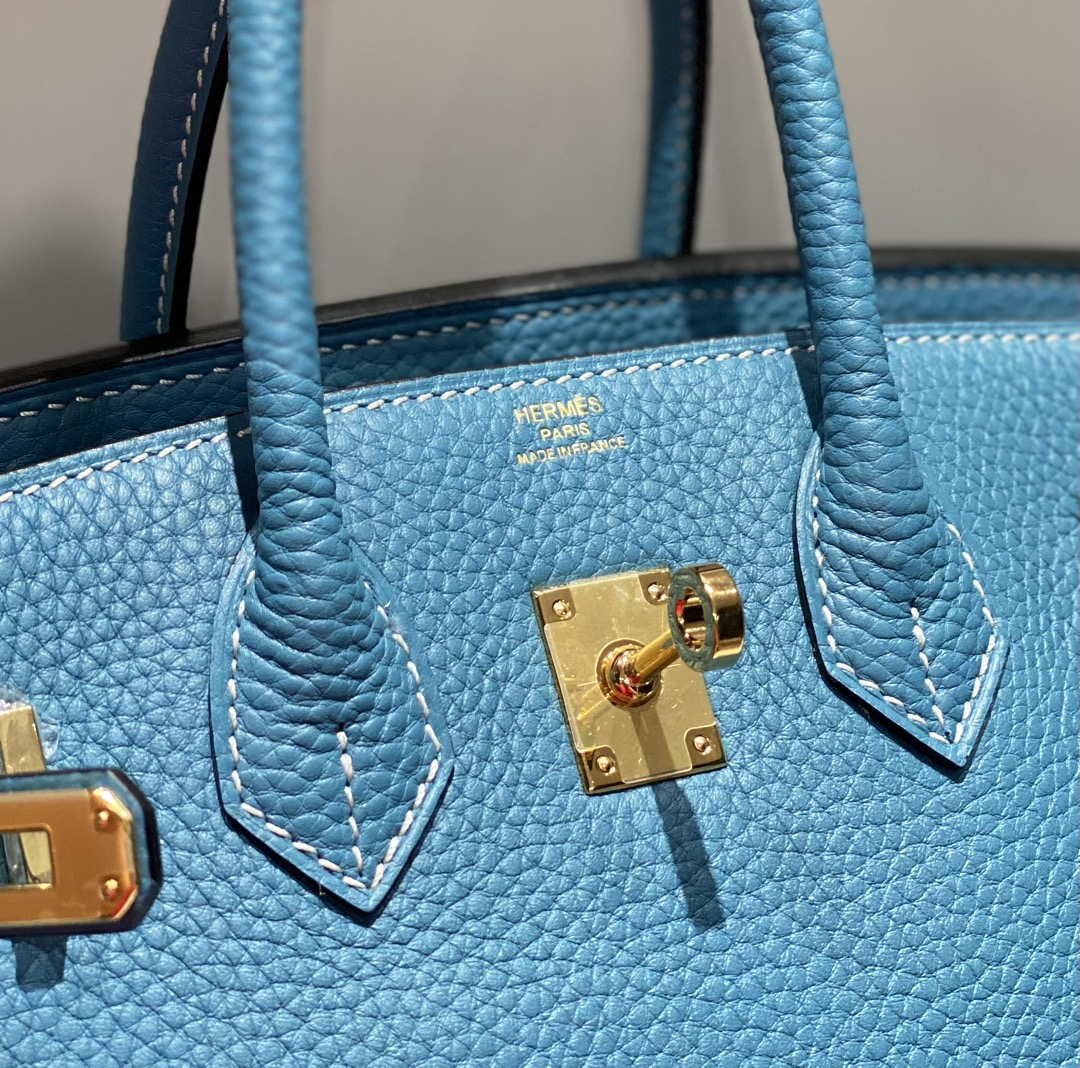 Hermes Birkin Tote Bag Togo Leather 28608 Denim Blue