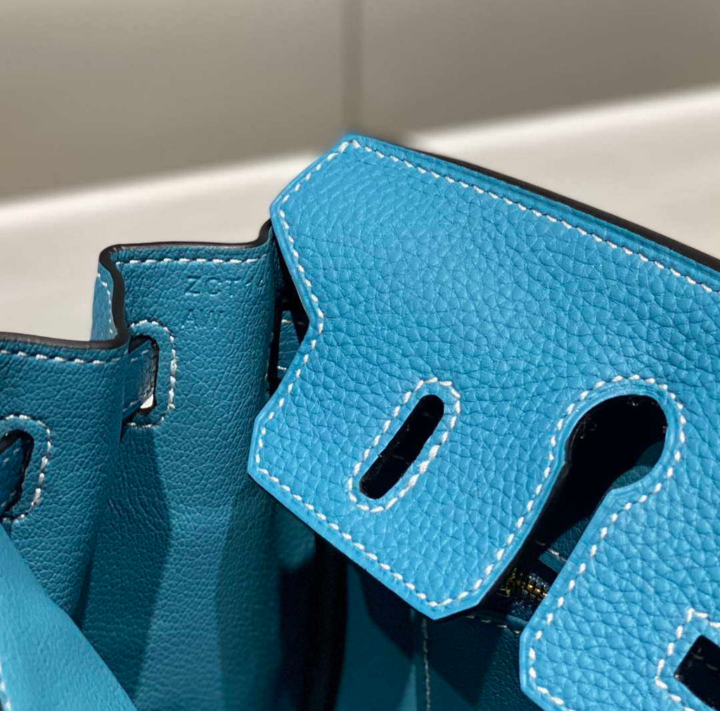 Hermes Birkin Tote Bag Togo Leather 28608 Denim Blue