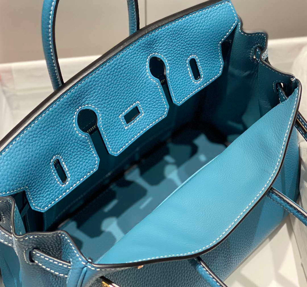 Hermes Birkin Tote Bag Togo Leather 28608 Denim Blue