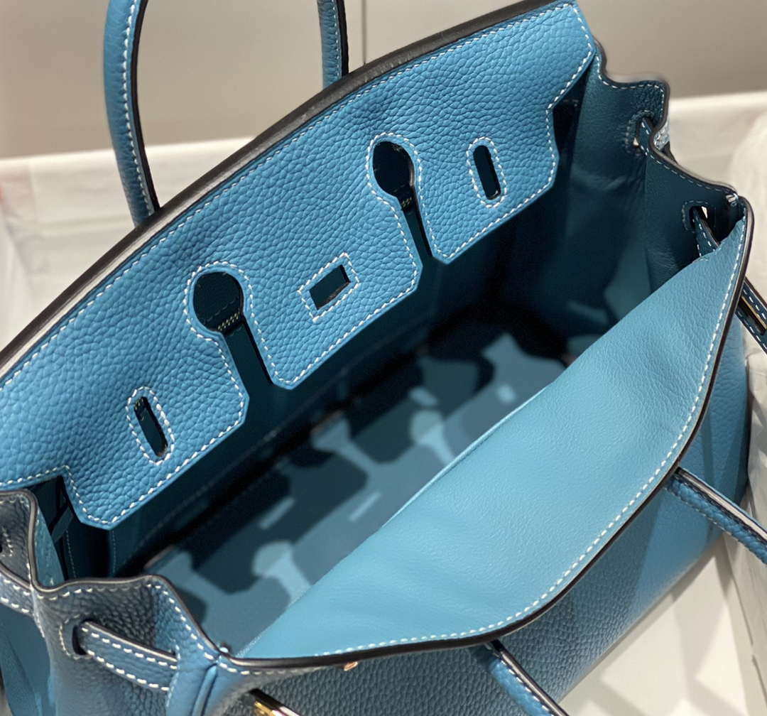 Hermes Birkin Tote Bag Togo Leather 28608 Denim Blue