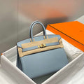 Hermes Birkin Tote Bag Togo Leather 28608 Linen blue - 25cm - View 1