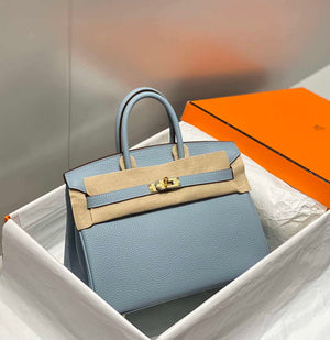 Hermes Birkin Tote Bag Togo Leather 28608 Linen blue - 25cm - View 1