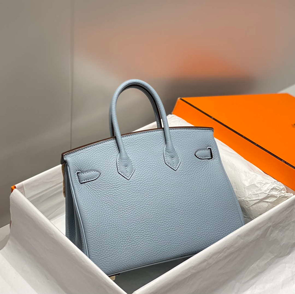 Hermes Birkin Tote Bag Togo Leather 28608 Linen blue