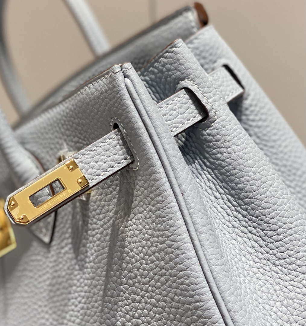 Hermes Birkin Tote Bag Togo Leather 28608 Linen blue