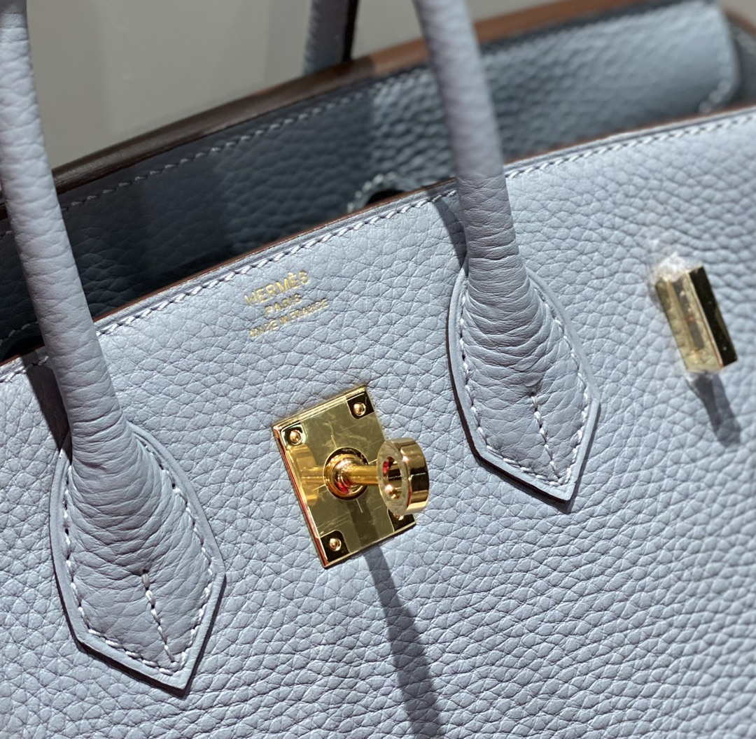Hermes Birkin Tote Bag Togo Leather 28608 Linen blue
